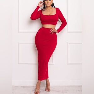 Elegant Red Women's Skirt